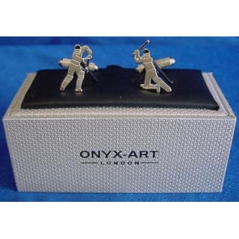 ONYX-ART CUFFLINK SET - CRICKET BATSMEN